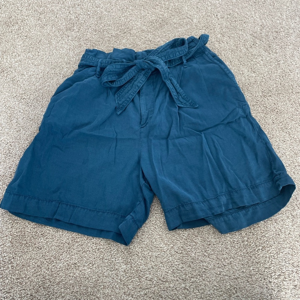 Anthropologie Blue Tie Shorts